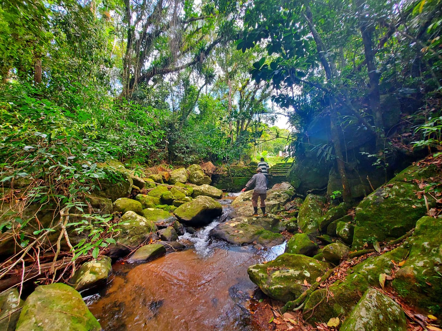 Levantamento às margens de riacho